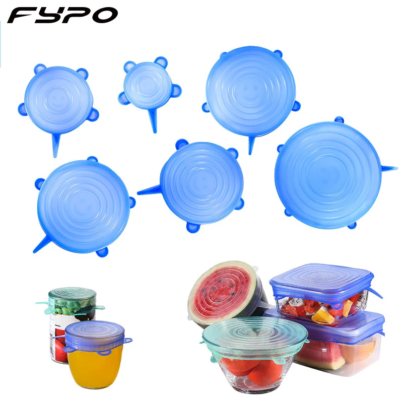 Silicone Stretch Lids,Reusable Durable Food Storage Covers for 7 Different Size to Meet Most Containers, Dishwasher&Freezer Safe