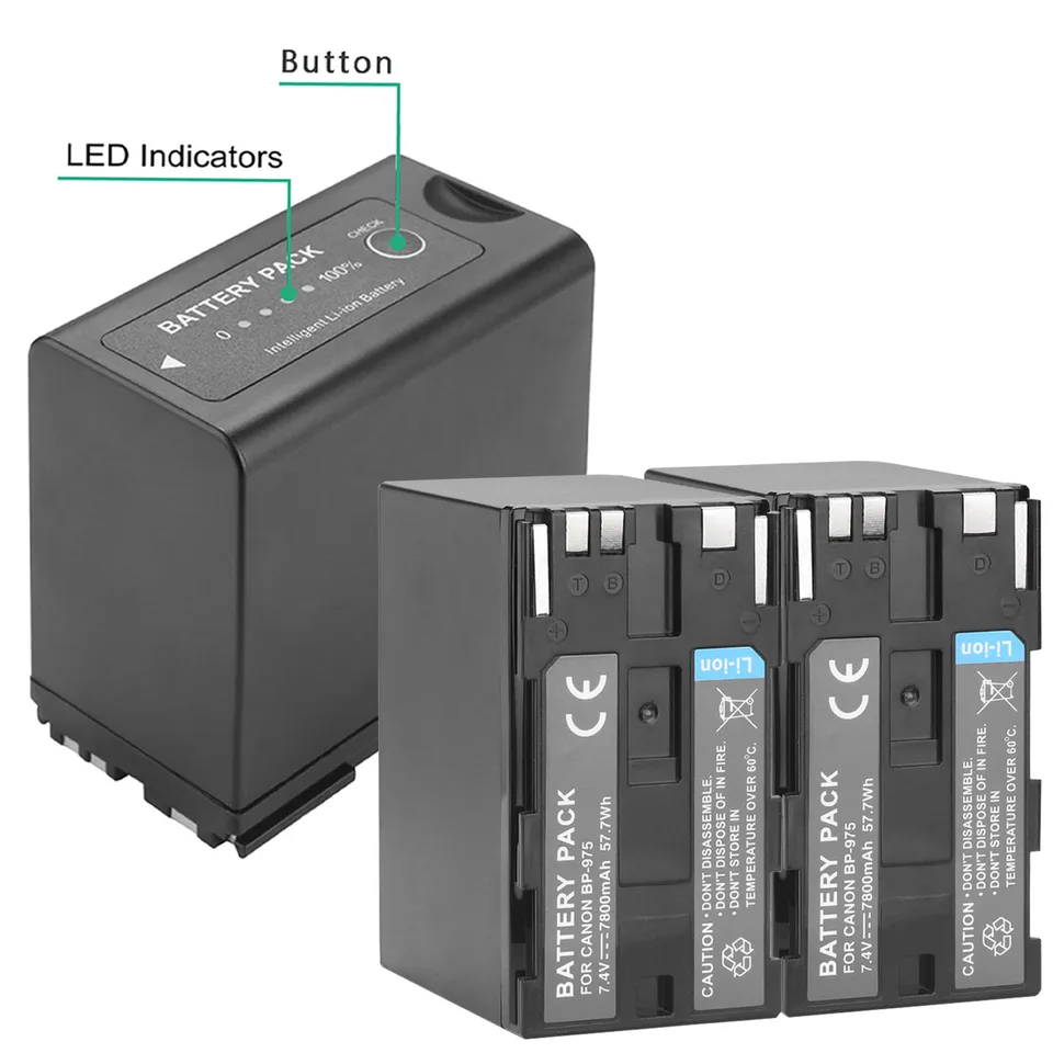 7800mAh BP-975 BP975 Battery for Canon EOS C100 C300 C500 XLH1