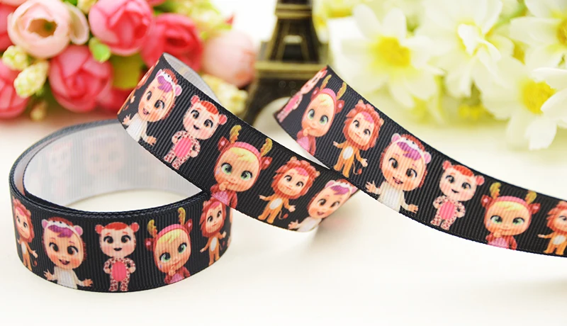 22mm 25mm 38mm 75mm Bebés Llorones Cartoon printed Grosgrain Ribbon party decoration 10 Yards X-03539