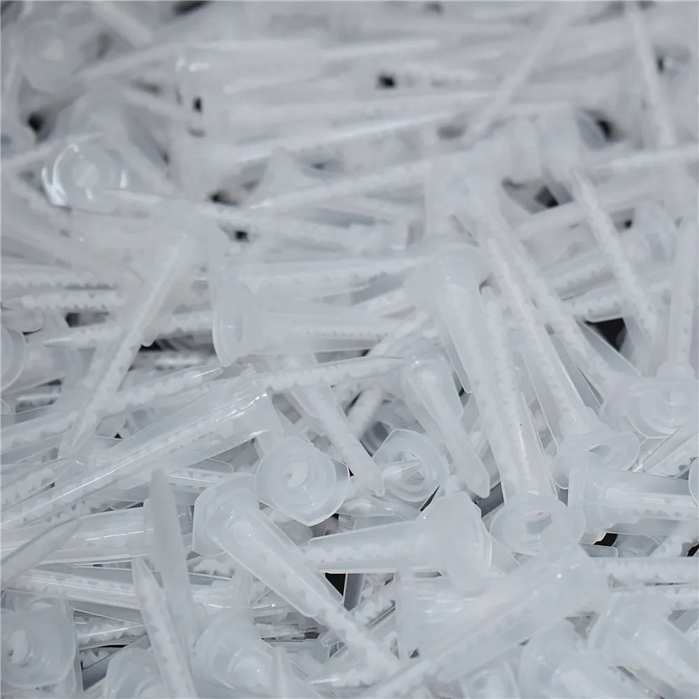 500pcs adesivi in resina epossidica ugelli di miscelazione Set miscelatore liquido bicomponente AB pistola per colla Dispenser strumento tubo miscelatore statico