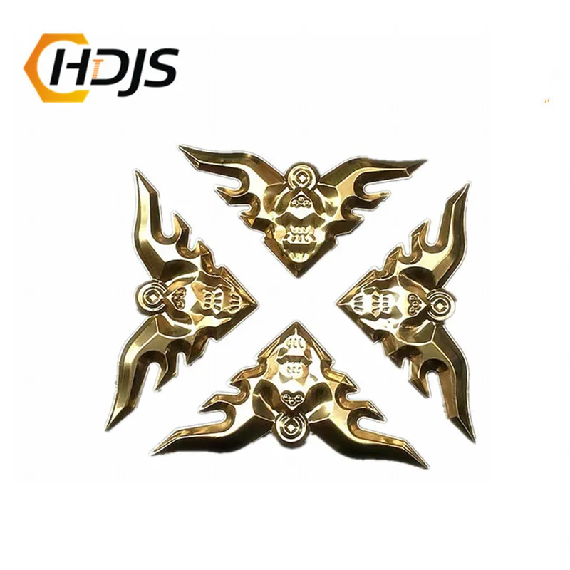 4 Pcs unique 304 metal crafts corner applique frame wall door furniture stainless steel decoration bat flower