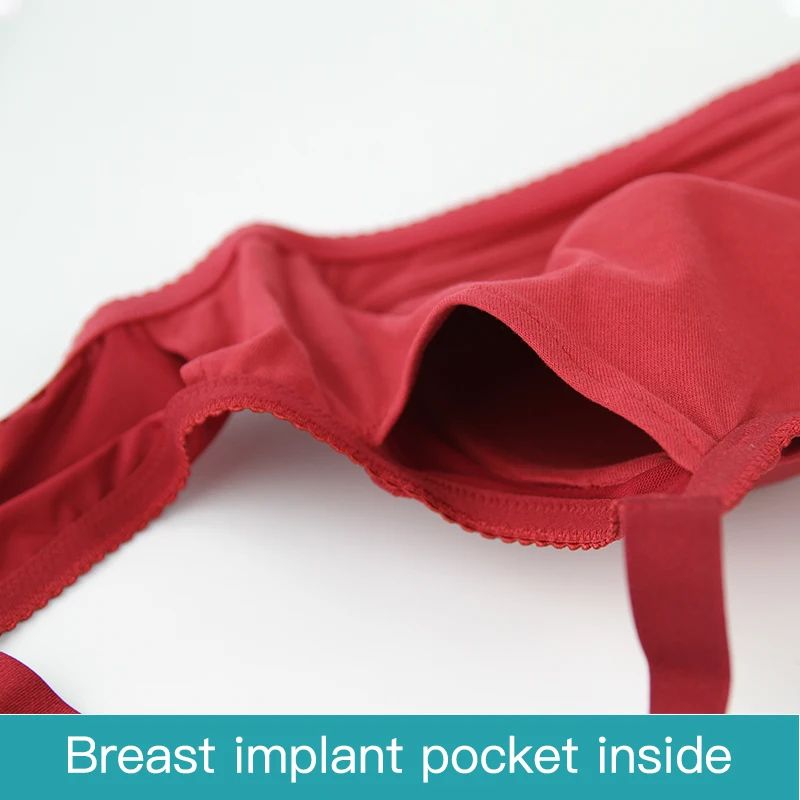 ONEFENG 6030 Mastectomy Bra Pocket Underwear for Silicone Breast Prosthesis Breast Cancer Women Artificial Boobs