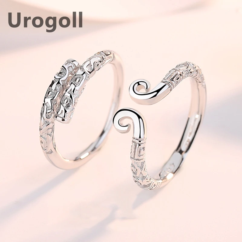 Noble Mythological Couple Ring Rings 100% Real 925 Sterling Silver Rings Wedding Rings Lover Jewelry Ring For Valentine Day