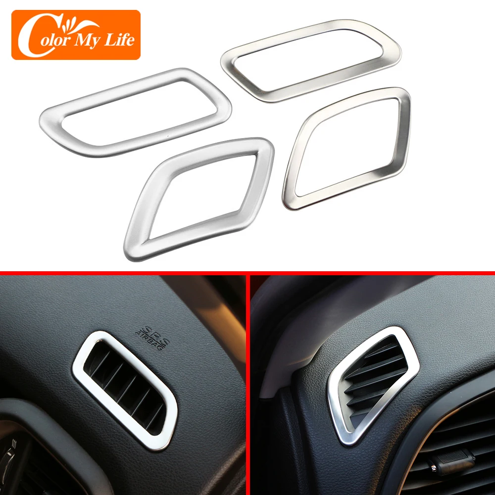 Air Vent Sticker for Jeep Renegade 2015 - 2020 Interior Inside Air Vent Dashboard Cover Trim Insert Outlet Molding Car Styling