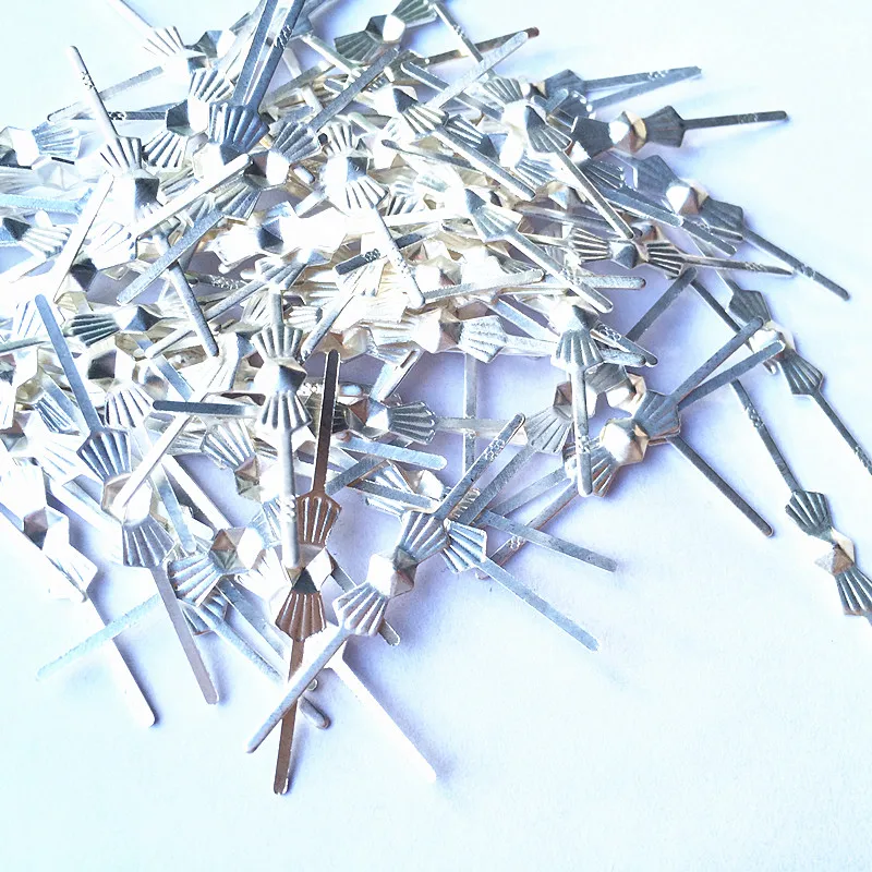 Hot Selling 50pcs L33mm Silver Butterfly Buckle Copper Tie Clips Chandelier Parts Hooks Glass Octagon Bead Connectors Metal Pins