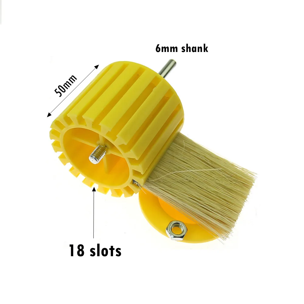 150*6mm shank Drill Wood Polishing Wheel Brush Sisal & sand cloth Combi Abrasive Wheel