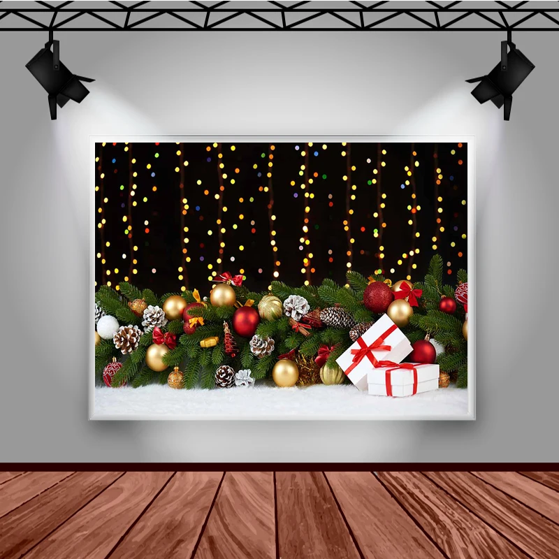 Mocsica – arrière-plan pour photographie de noël, arbre de noël, accessoires de décoration pour Portrait d'enfant, Studio Photo