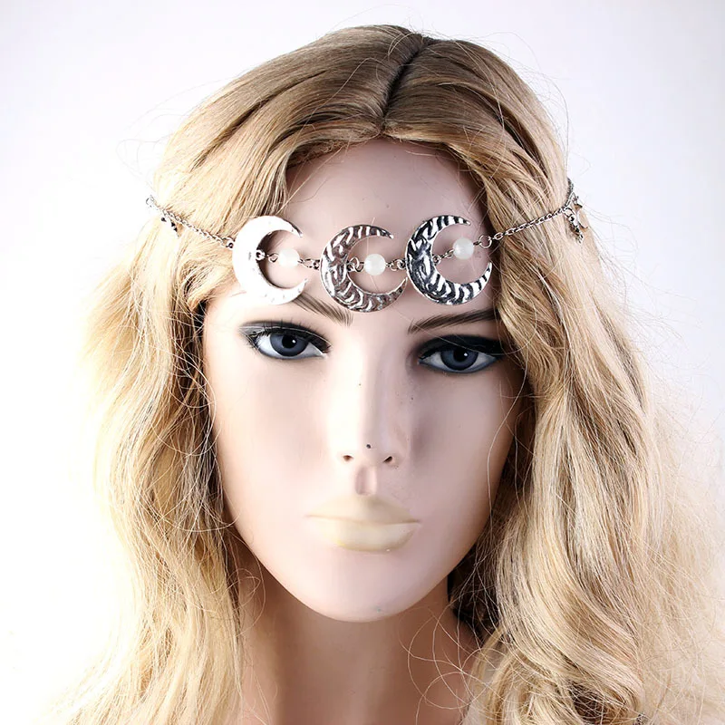 Wish Explosion Percy Pentacle Head Chain Moon Natural Stone Hair Chain Supernatural Hair Accessories Supply