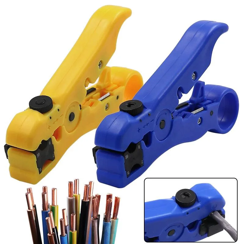 Automatic Cable Wire Stripper Electric Stripping Tools for UTP STP RG59 RG6 RG7 RG11 Multi-functional Cutter Striper