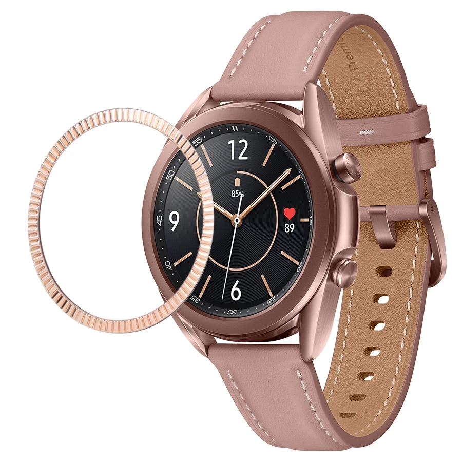 Marco de bisel de Metal para Samsung Galaxy Watch 3, 41mm, 45mm, cubierta de anillos de protección, funda adhesiva para parachoques, accesorios para Galaxy Watch3
