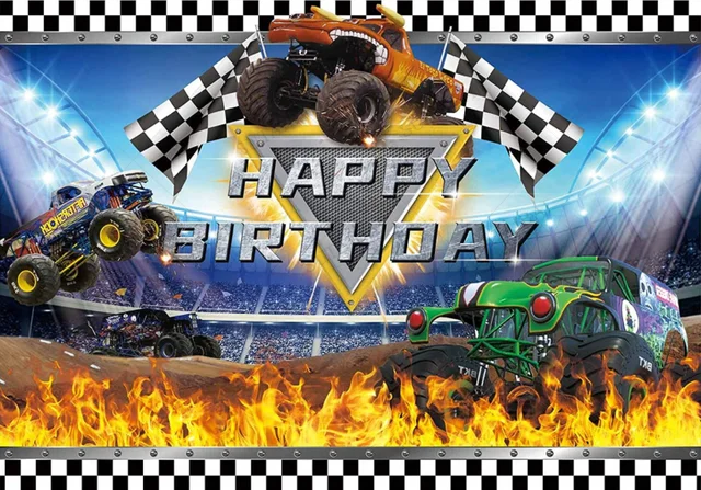 Fondo personalizado de coche de carreras de camión de rueda caliente, fiesta de cumpleaños de dibujos animados, pancarta de retrato de niño, Fondo de fotografía para decoración de bebé