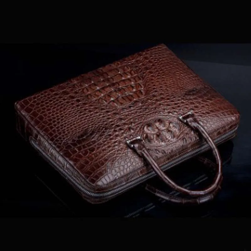 ourui new  true  crocodile  male  A briefcase  Combination lock men handbag men briefcase office worker  leisure business