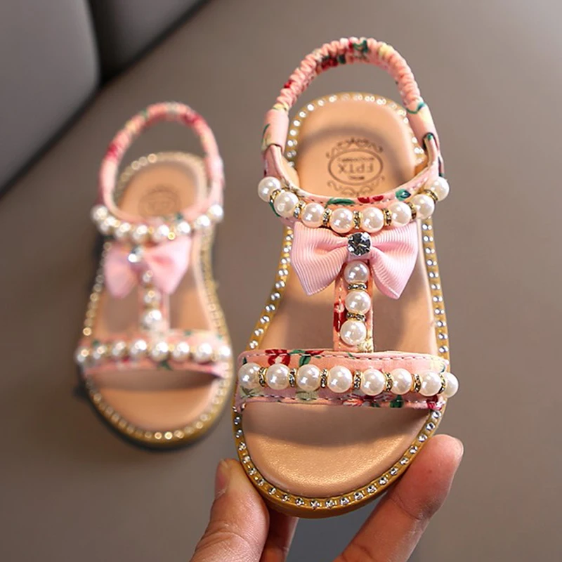 Summer Style Sandals Children Casual Shoes Toddler Kids Girls Beach Sandals Cute Bow Girls Princess Shoes 1-10 Years Sneakers