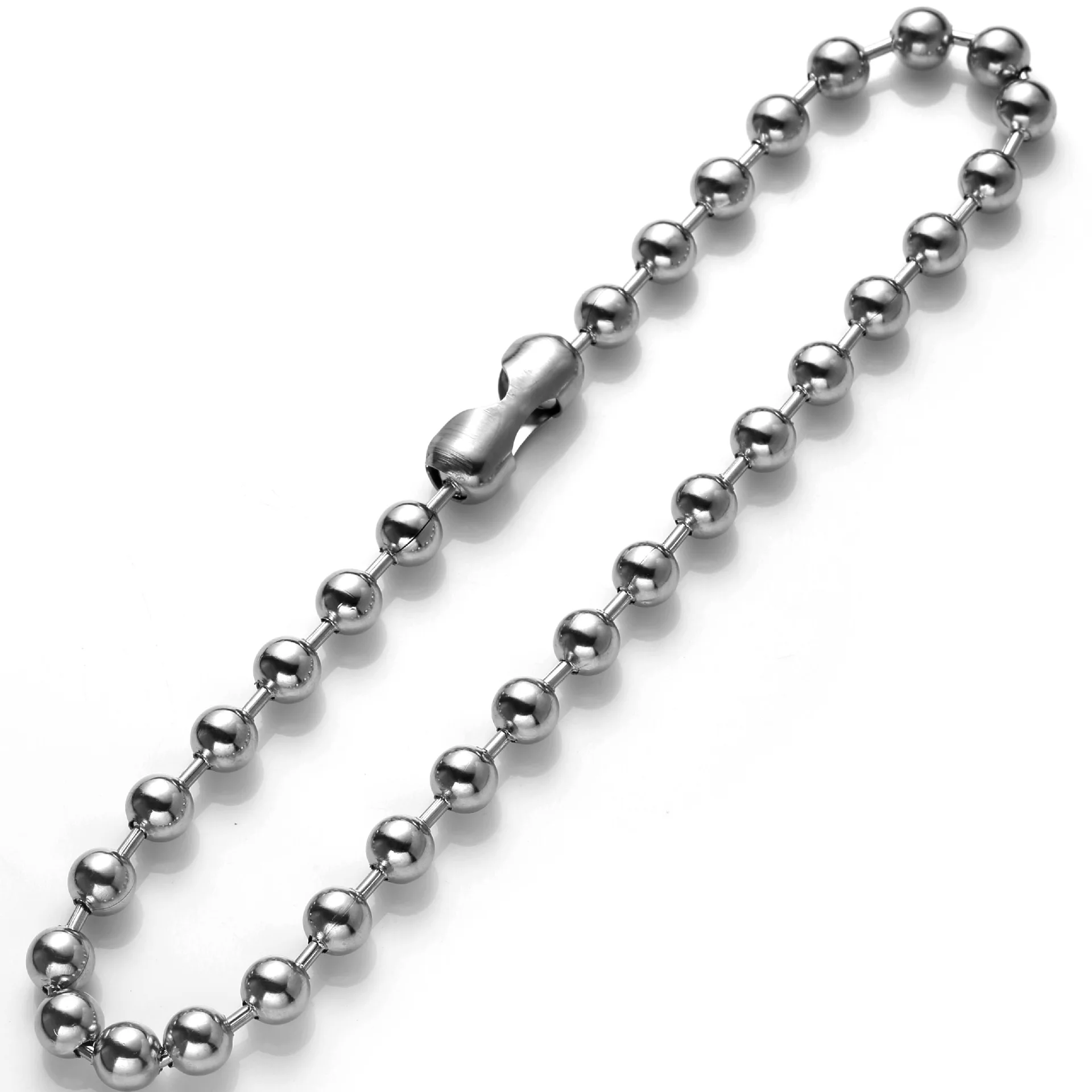 8mm/10mm/12mm Punk Cool Stainless Steel Ball Chain Necklace Choker Jewelry for Women or Men 7inch-40inch