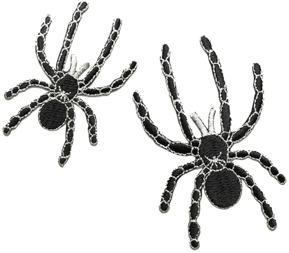 2Pcs Spider Embroidered Patches,Iron On Patches, Sew On Applique Patch，Embroidery Patches, Cool Patches for Boys, Girls,