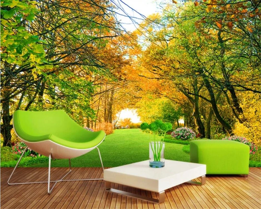 

beibehang papel de parede Customized new autumn beauty landscape oil painting TV background modern wallpaper papier peint