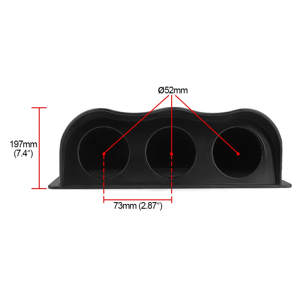 Soporte de montaje para tablero de salpicadero, doble Triple calibre, color negro, fibra de carbono, 52mm