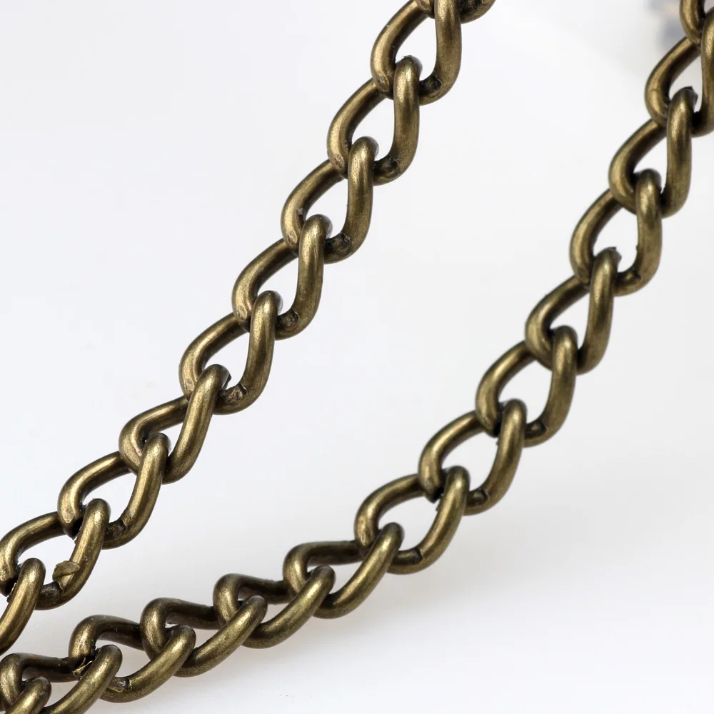 6*8MM 1M/Lot Punk Metal Gold/Rhodium/Bronze/Rose Gold  Necklace/Bracelet for Men Women Curb Cuban DIY Chain making  Jewelry