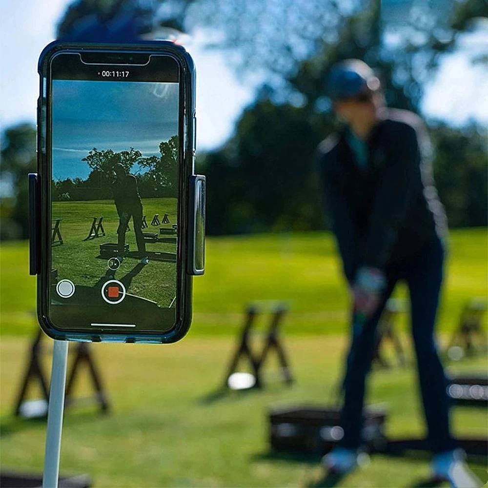 

Зажим для сотового телефона FZCSPEED Golf Swing Recorder, подставка для записи с вращением на 360 °, учебное пособие, простой в использовании, аксессуар для гольфа