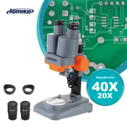 AOMEKIE 20X/40X Binocular Stereo Microscope W/ Top LED HD Wide Vision for PCB Solder Mobile Phone Repair Stamp Mineral Watching