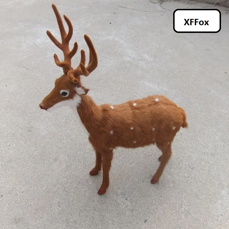 

big simulation sika deer model plastic&furs deer doll home decoration gift about 41x38cm xf2302