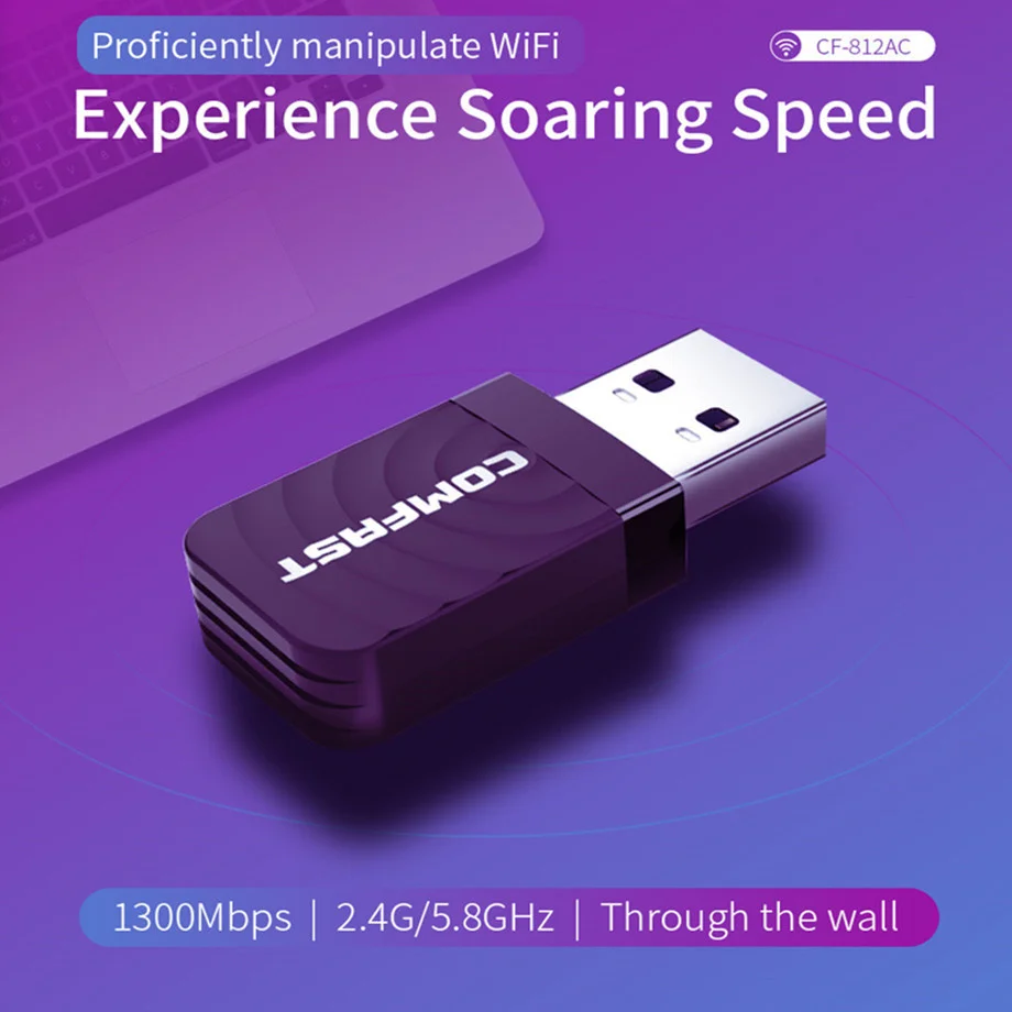 GRWIBEOU CF-812AC Mini USB 3.0 Không Dây Mạng Ethernet 1300Mbps Phát WiFi Adapter Thu 2.4/5.8 GHz Dual ban Nhạc