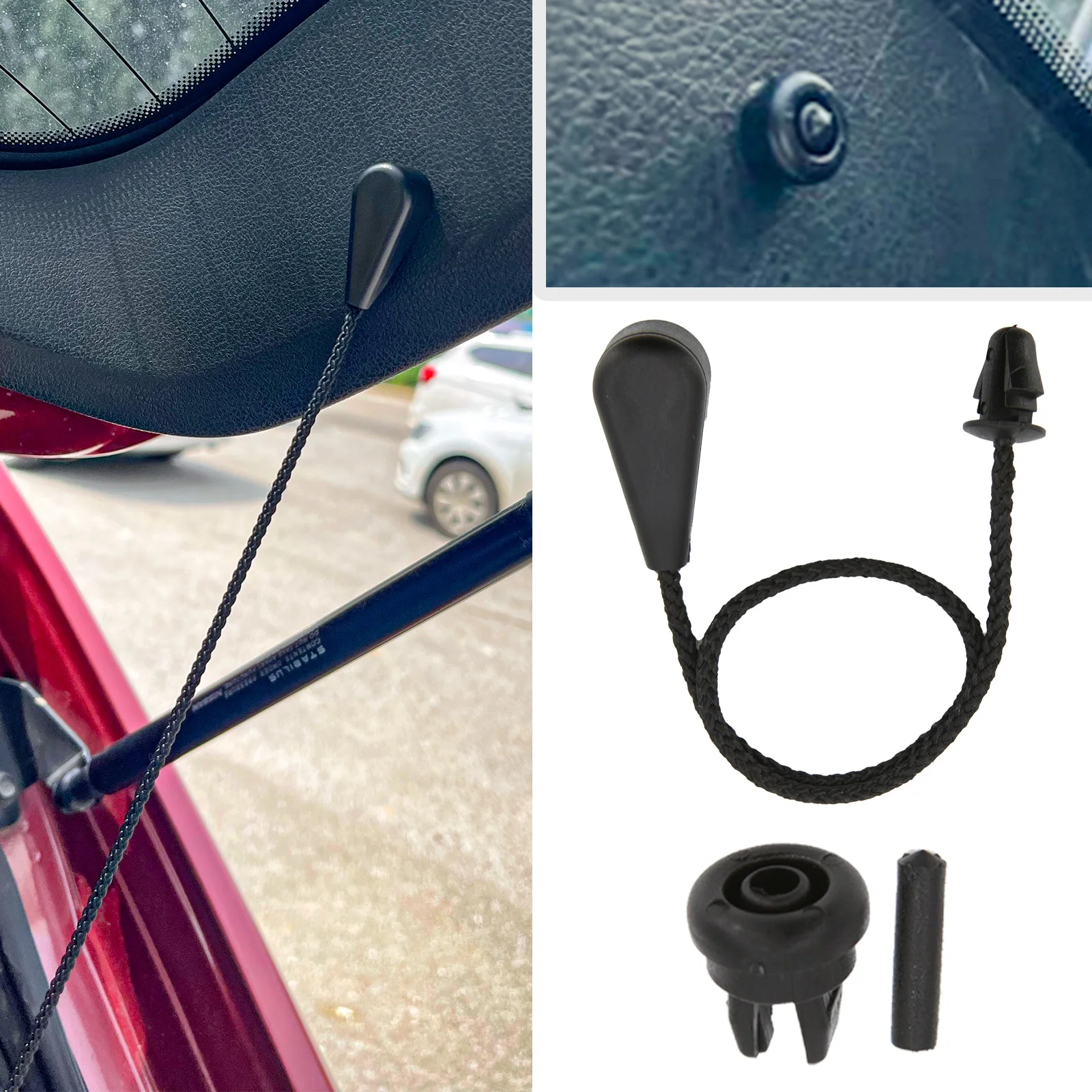 Rear Inner Interior Tonneau Hatch Cover Lift String Strap Clips For Nissan Qashqai 2016-2019 Car Parcel Shelf String Cord Clips