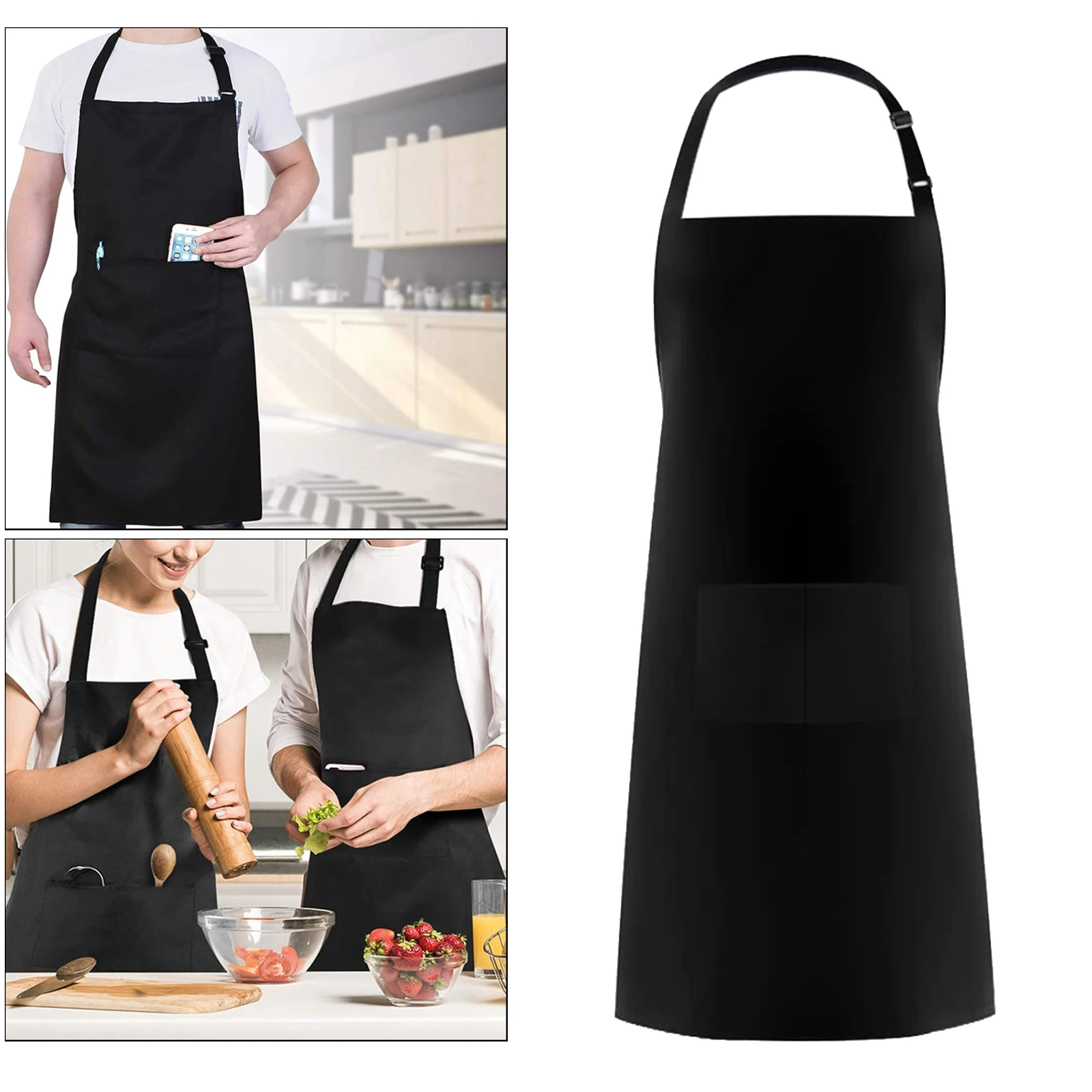 Large Apron with Front Pocket Cooking Cotton for Women Men Waterproof Oil-proof Cooking Apron BBQ Comfortable Kitchen Clothes