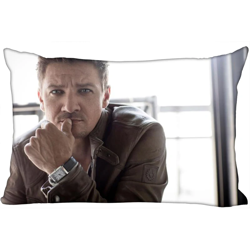 

Custom Pillowcase Cover Jeremy Renner Rectangle Zipper Pillow Cover Satin Fabric Pillowcase 40x60cm,50X75cm(Two sides)10-10