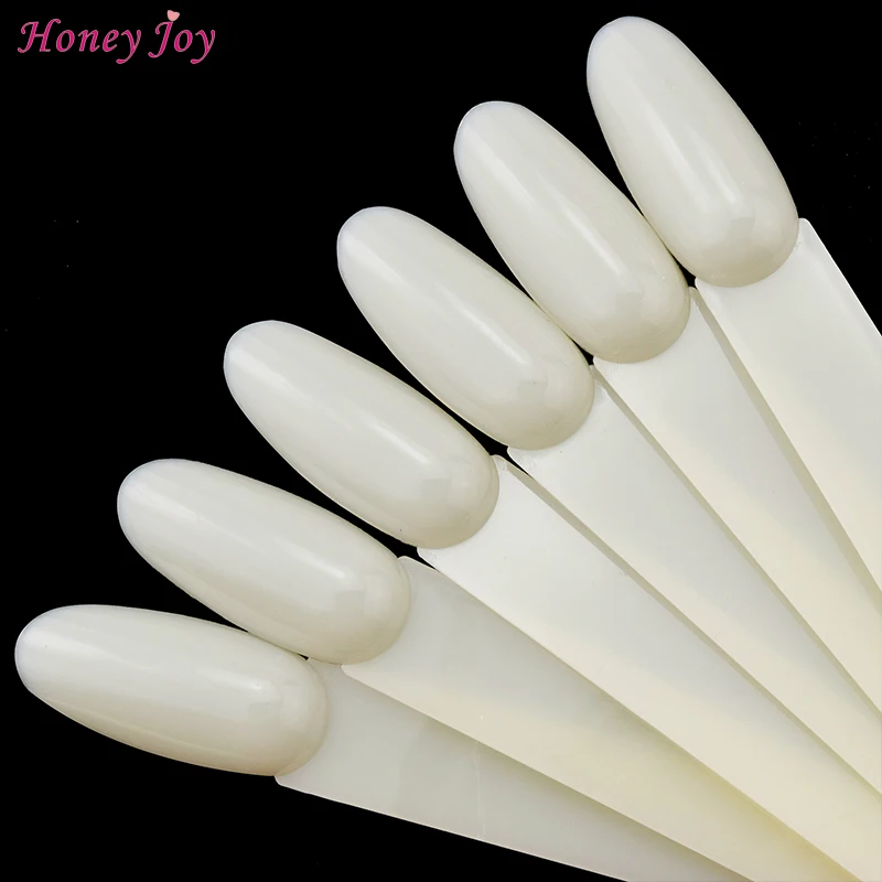 50pcs Oval False Display Nail Art Fan Wheel Practice board Tip Sticks for Dipping Powder Colors UV Gel Nail Polish Display Chart