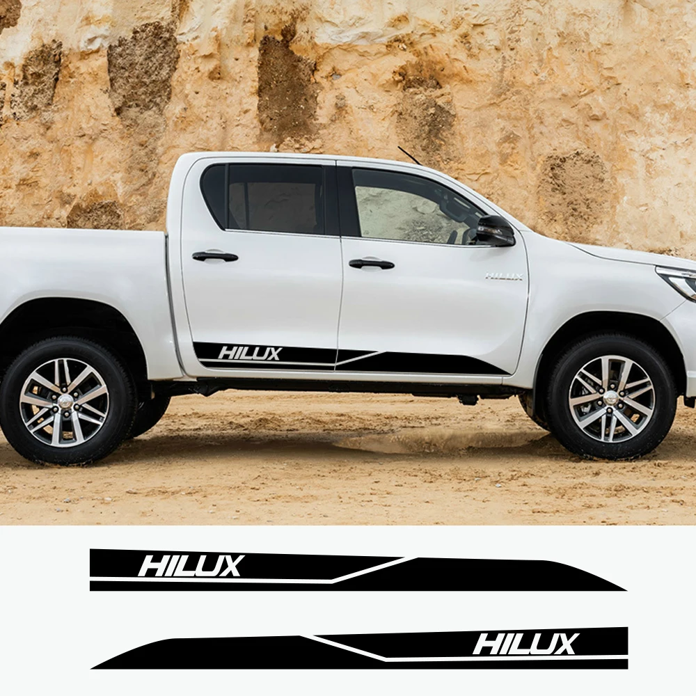 Car Stickers Pickup Door Side Stripes Stickers For Toyota Hilux Revo Vigo Truck Graphics Vinyl Film Decor Cover Auto Accessories