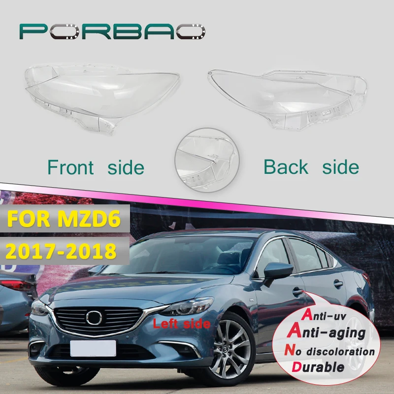 

Car Headlight Lens Cover 4Doors for Mazda 6 Transparent Headlamp Lampshade Auto Replacement Parts Right&Left 2017-2018 Assembly