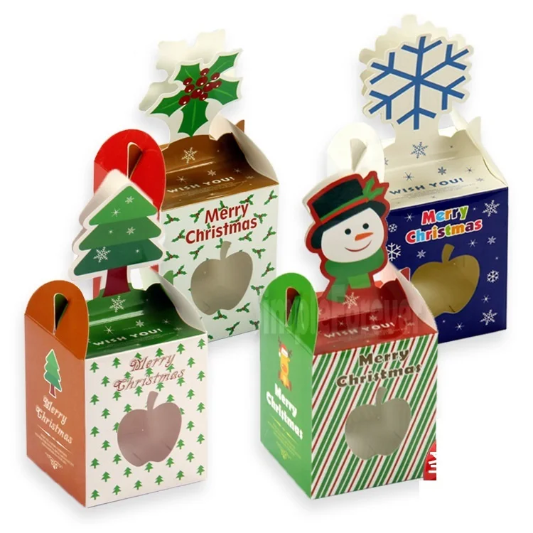 Christmas Series Cupcake Boxes Biscuit Packing Box 8.5*8.5*20cm Baked Pastry Candy Gift Box 500pcs