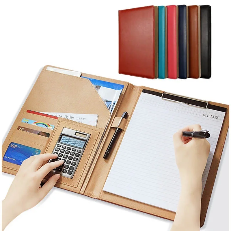 Clipboard Folder Portfolio, Leather Storage Clipboard with Cover for Legal Pad Holder Letter Size A4 Writing Pad