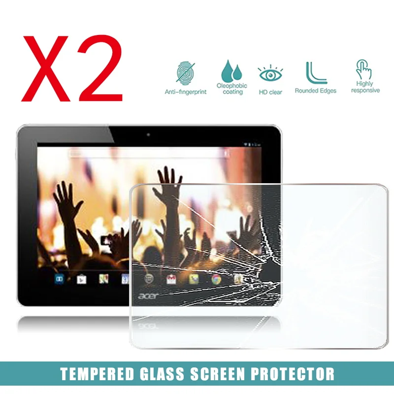 2Pcs Tablet Tempered Glass Screen Protector Cover for Acer Iconia A3-A10 10.1