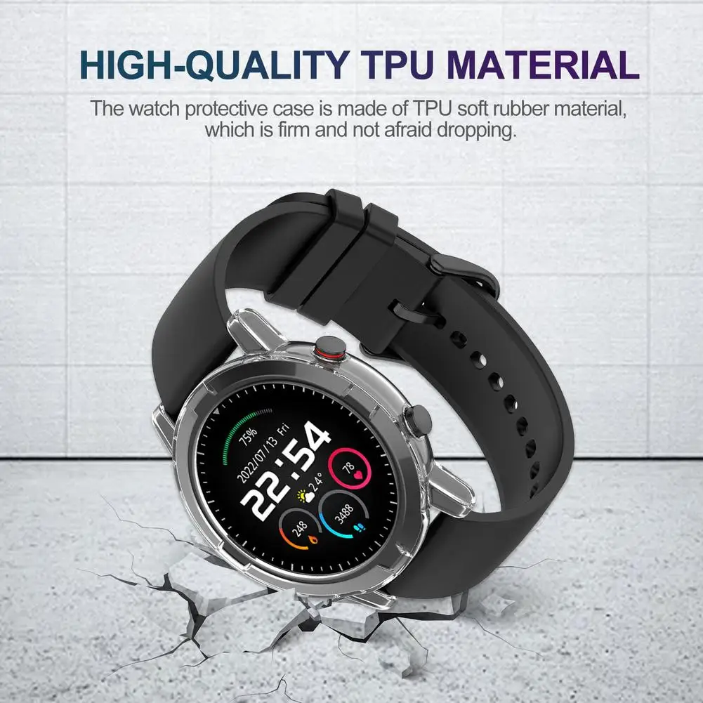 TPU Protective Shell ForRT Smart Watch LS05S Rugged Tempered Glass Screen Case Protector Rubber Wearable Device