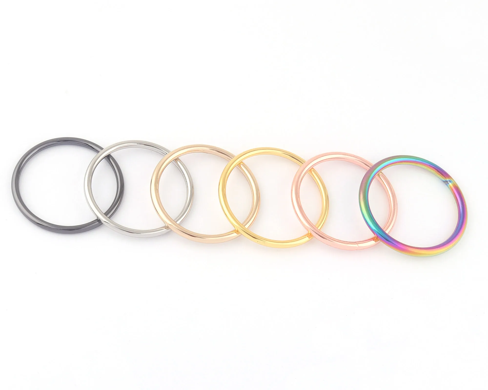 38mm Rainbow Metal Loops Round O Ring Welded Formed Strap Buckle Ring Making Handbag Purse Bag Webbing For Hardware Supplies