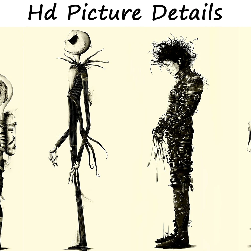 Edward-Scissorhands Movie Poster Canvas Painting Home Decor Tim-Burton Movie Pictures Canvas Print Wall Art Decor hogar moderno