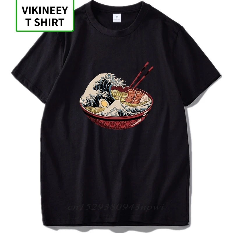 Camiseta de gran ola para hombre, camisa Kanagawa de diseño muy de moda, con fideos negros y japoneses, ropa de calle con ajuste, talla europea