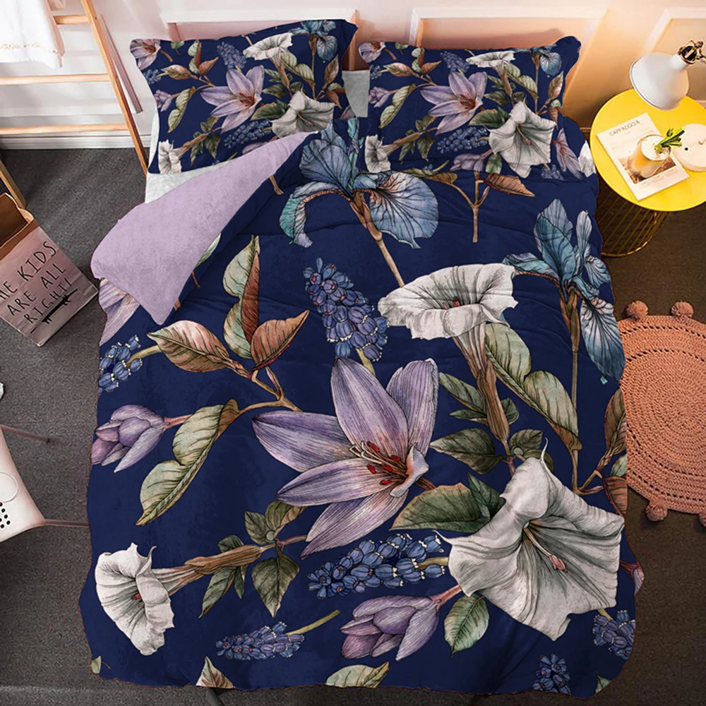 

Customize Home Textile Comforter Covers Datura Flowers Bedding Set Bed Linen Duvet Cover Pillowcase/Bed Sets