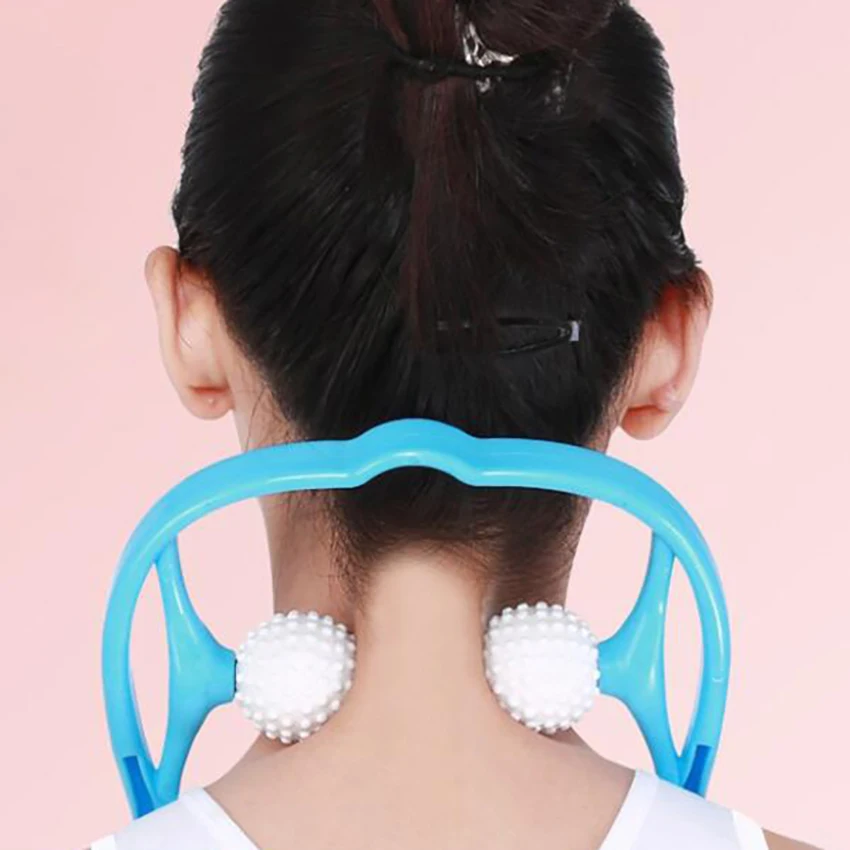 

Handheld Roller Massager Neck Massager S Shaped Adjustable Width Legs Shoulder Massage Clip Relaxation Fitness Massage Tools