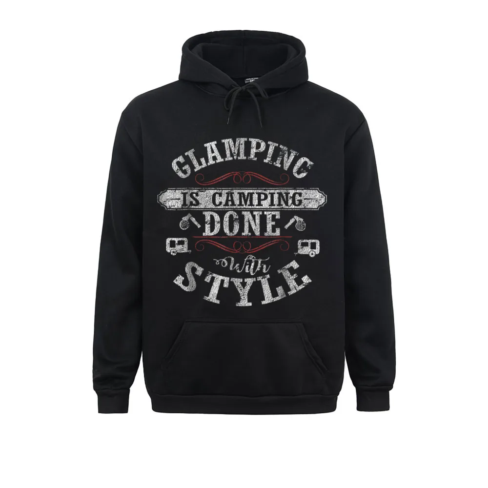 

Glamping Is Campin Done With Style Funny Distressed Cosie Sweatshirts For Men Hoodies Sportswear Long Sleeve 2021 New Fashion