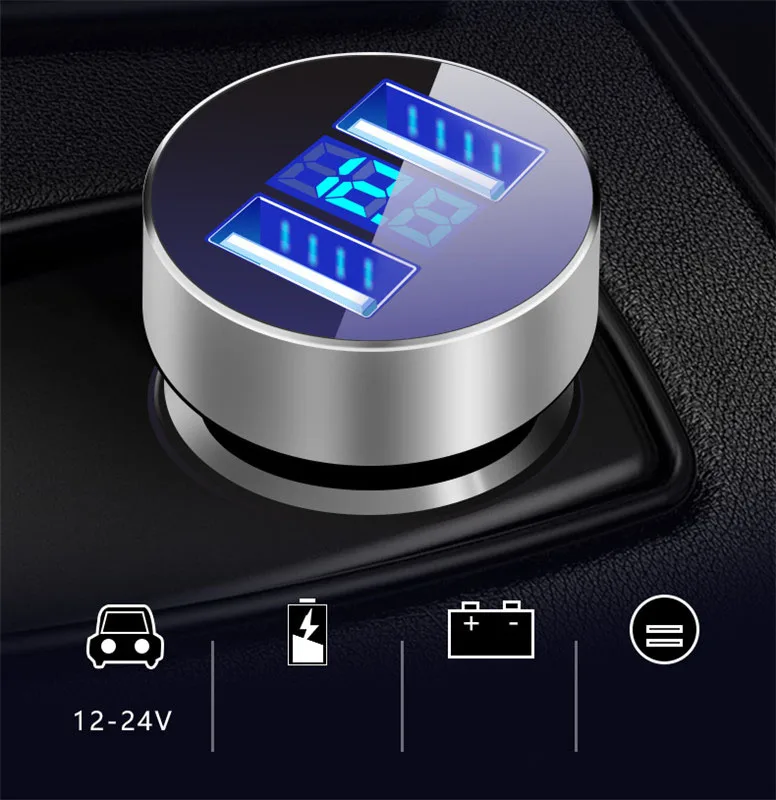 3.1A Dual USB Car Charger LED Display For Mini One Cooper R50 R52 R53 R55 R56 R57 R58 R60 R61 PACEMAN COUNTRYMAN CLUBMAN COUPE