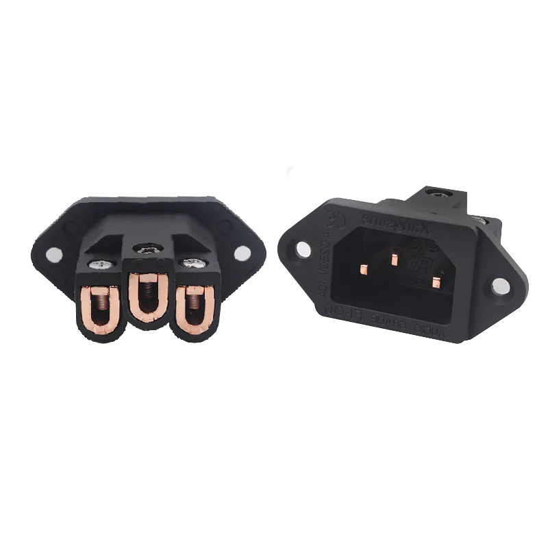 Xangsane XS-J02 No welding power supply tailstock AC IEC socket copper gold-plated/rhodium-plated HIFI power plug socket