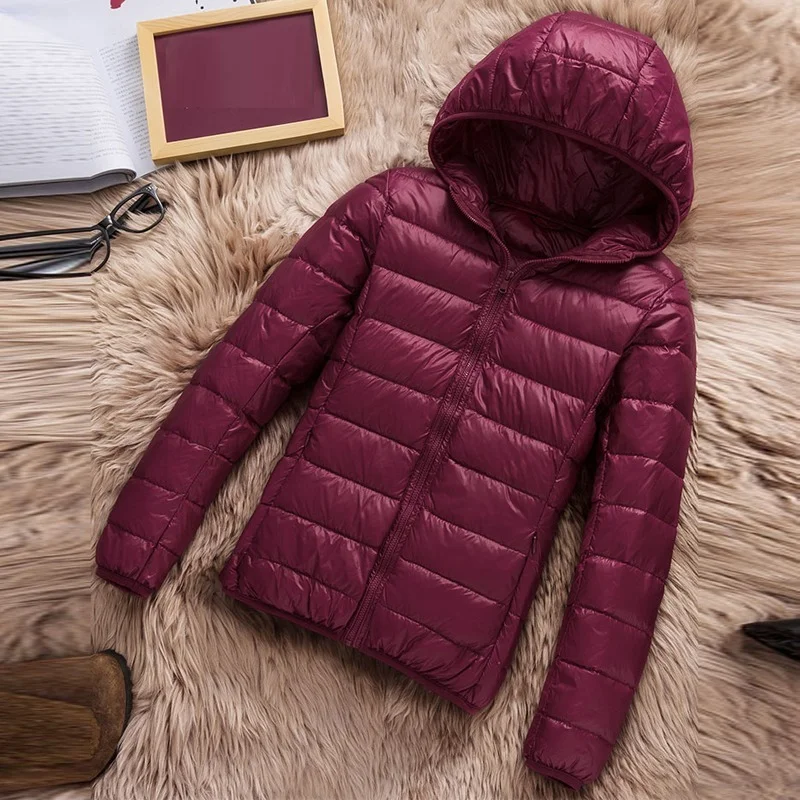 2021 New Women Autumn Winter Coat Ultralight Duck Down Jacket Female 90% White Duck Down Jacket