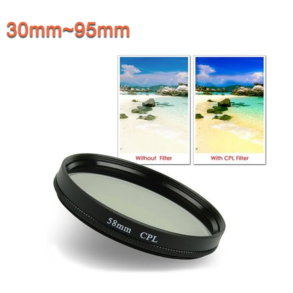 CPL lens Filter 37 43 46 40.5 49 52 55 58 62mm 67mm 72mm 77mm 82 Circular Polarizer Polarizing for Nikon Canon DSLR Camera