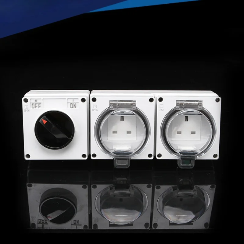 

IP66 British Type Waterproof Socket Combination,Socket for Industry,IP66 Weatherproof Outdoor BOX 13A Dust-proof Wall Socket