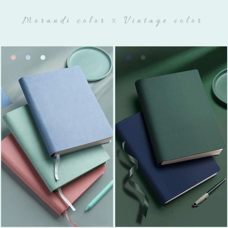 400 Pages Mitation Leather Blank Notebook A5 Daily White paper Note Business Office Daily Work Notepad for Long Writing As Gift