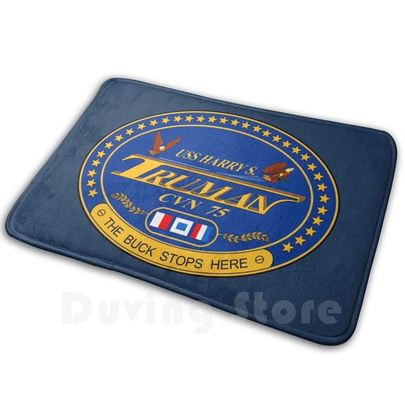 Uss Harry S. Truman ( Cvn-75 )-El Buck se ferma aquí Alfombra Alfombra Cojín Suave Nimitz Carrier Harry Truman Marina de EE. UU. Cvn