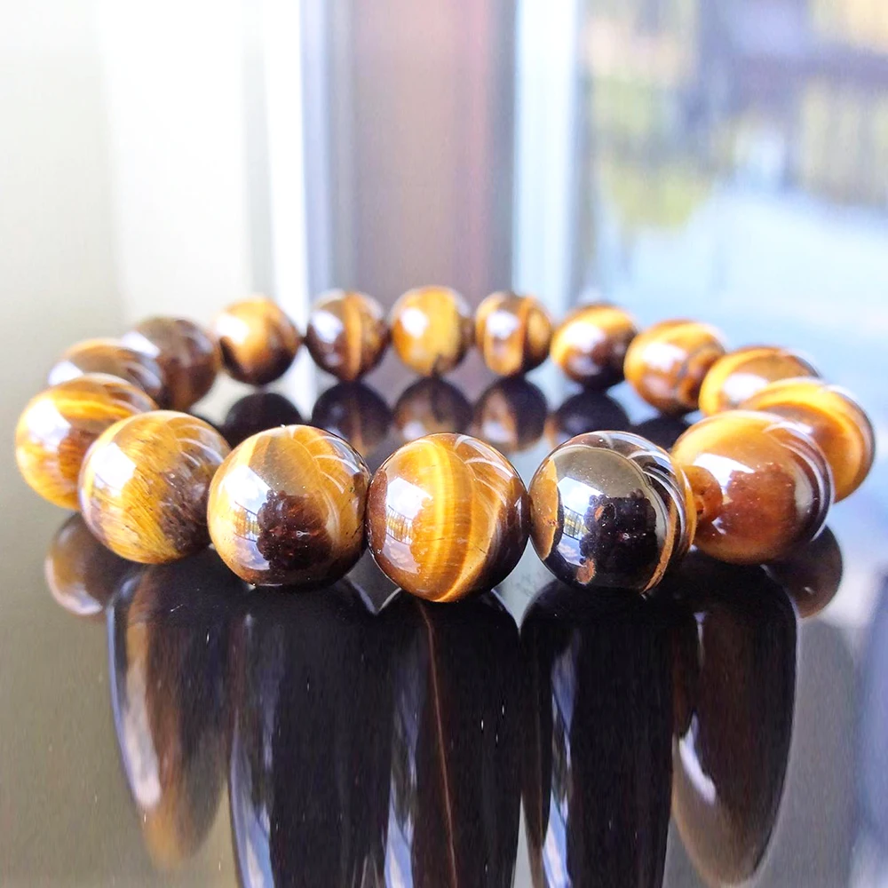 

MG1150 High Quality 10 MM AAA+ Genuine Yellow Tiger Eye Bracelet for Men Best Energy Gemstone Bracelet Gift For Him